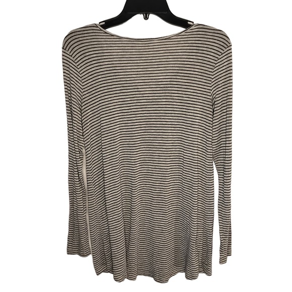 Leo & Nicole Long Sleeve Airy Striped Top - Picture 2 of 7